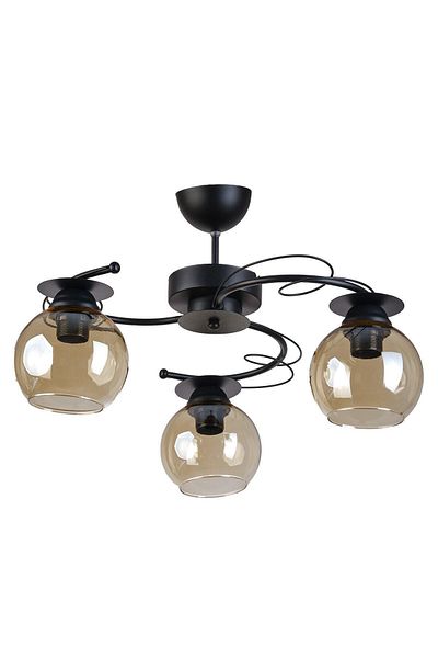 Modavize Bolivar Modern Design - Black Honey Glass 3-Piece Chandelier Set for Living Room, Kitchen and Bedroom