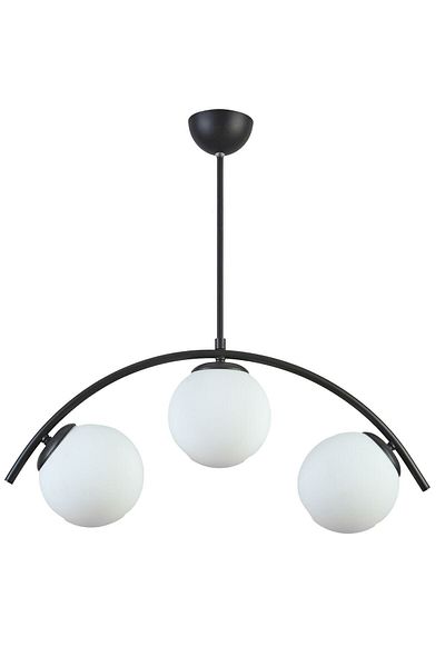 Modavize Modern Polo Design - Cafe Kitchen Living Room Black and White Glass 3-Piece Chandelier Set