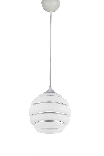 Modavize Eco 2046 - Modern Design White Gray Glass Pendant Lamp Single Chandelier (15CM DIAMETER)
