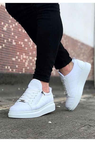 Byshoes Wagoon WG502 White Quilted Men's Casual Shoes