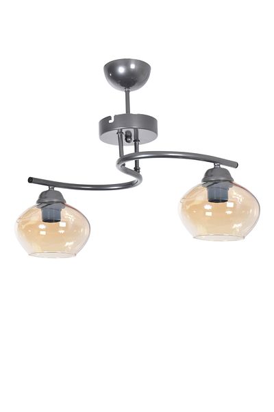 Modavize Fuji living Room - Gray Colored 2-piece Chandelier - Kitchen and Bedroom Case with Honey Glass