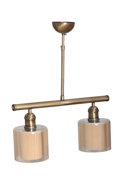 Modavize Sima Retro Rustic - Double Honey Glass Row 2-Piece Chandelier Set for Modern Living Room, Kitchen and Bedroom