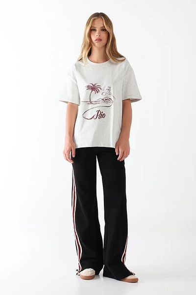 The Champ Clothing Tricou de damă cu model de palmieri și păsări tropicale