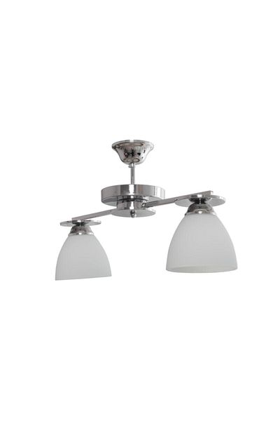 Modavize Topaç Modern Living Room - Glass Chrome 2-Piece Chandelier - Kitchen and Bedroom