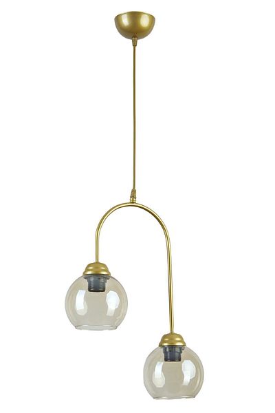 Modavize 1910 - E Duru Cafe Kitchen Living Room Chandelier - Modern Design, Antique Color, Honey Glass Set of 2