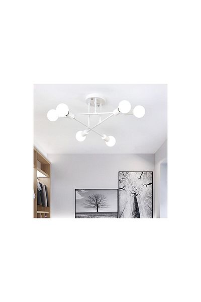 Modavize 6-Piece White Chandelier Spider Cross Modern Sports Ceiling Plate (without bulb)