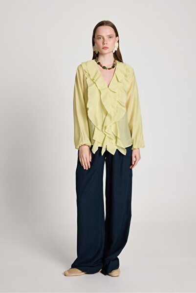 minaaise Esmee Ruffle Μπλούζα Fat Green