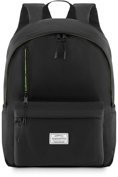 zagatto ® Unisex Urban Backpack, Black, 27l, A4, School/sports, 43x32x20 Cm, Zg812