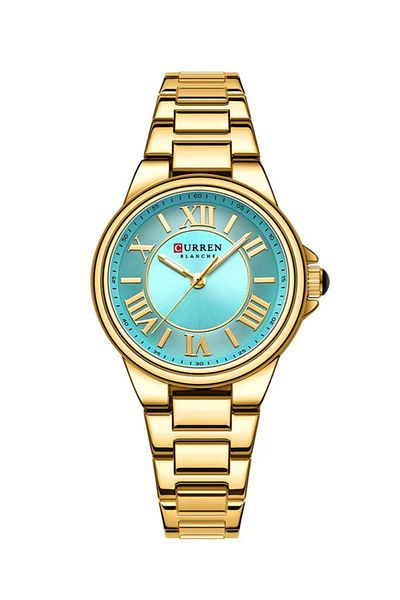 Curren -9091 Original Brand Stainless Steel Band Wrist Watch For Women With Free Box