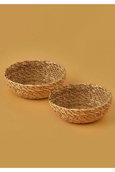 HOMİNG Homing 2-Piece Wicker Organizer Basket 13 cm