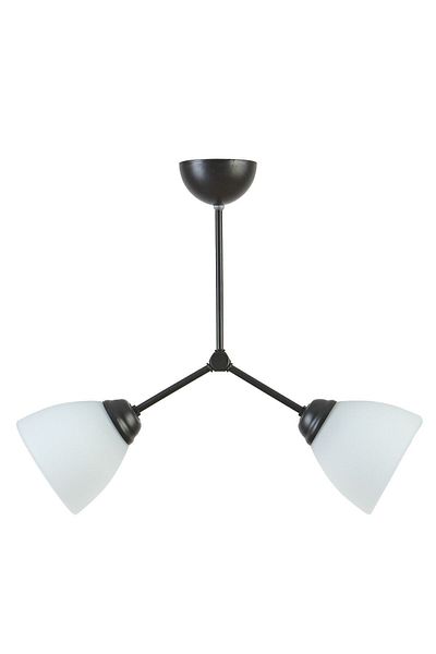 Modavize Rocco Modern Black and White 2-Piece Chandelier - Glass Cafe Kitchen Living Room Set