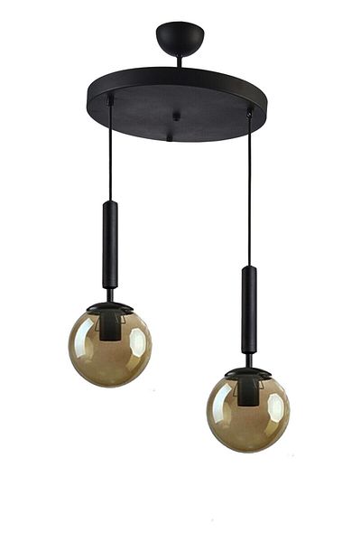 Modavize Carla Black Living Room - Set of 2 Chandeliers with Smoke Glass for Kitchen and Cafe