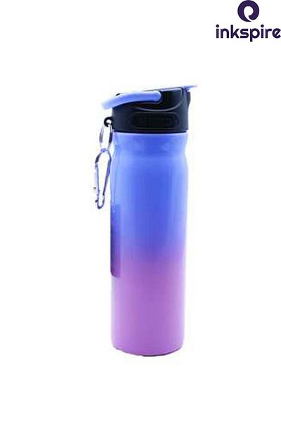 inkspire Quality Stainless Steel Color Transition Flask 500 ml Water Leak Proof Steel Water Bottle with Straw Does Not Create Odor