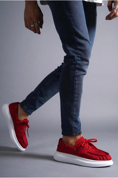 Byshoes Knack High Sole Seasonal Linen Shoes 009 Red