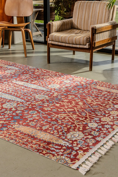 KREASYON HALI Antique AN004 Çok Renkli Hav Toz Vermez Salon Mutfak Koridor Oturma Odası Yolluk Halı