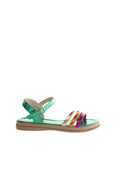İLOLİCA Metallic Multi Patent Leather Heelless Women's Sandals
