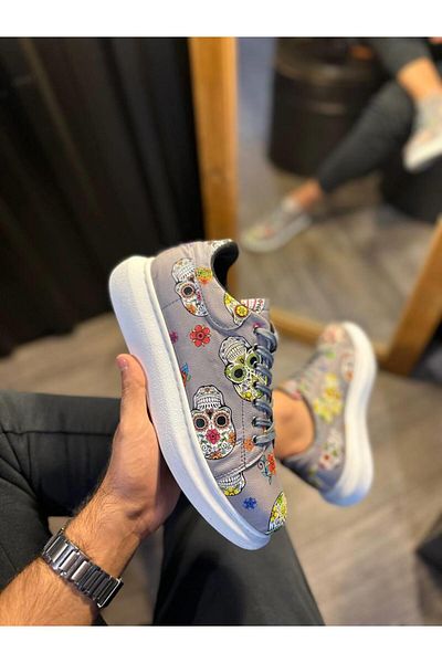 Byshoes Knack high sole colorful Printed day old shoe 046 gray