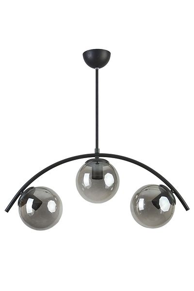 Modavize Polo Colored Chandelier - Modern Design, Cafe Kitchen Living Room, Black Smoke Glass, Set of 3