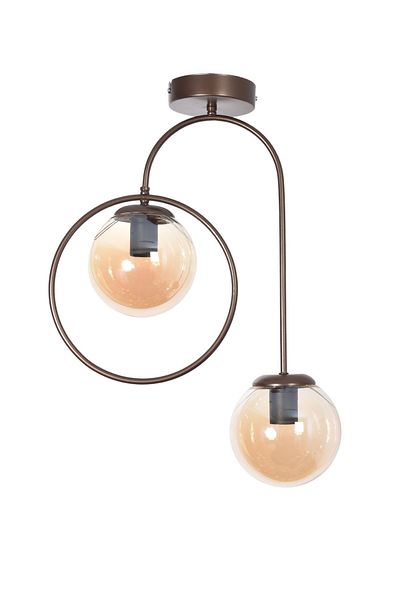 Modavize Bali Modern Living Room - 2-Piece Chandelier - Kitchen and Bedroom - Hall Brown Color Body Honey Glass