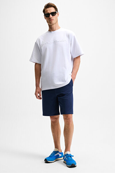 GRIMELANGE KEPA Erkek Beli Lastikli Cepli Relaxed Fit Lacivert Şort