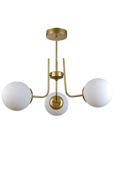 Modavize Vien Modern Design - 3-Piece White Glass Chandelier Set, Antique Color Kitchen and Living Room