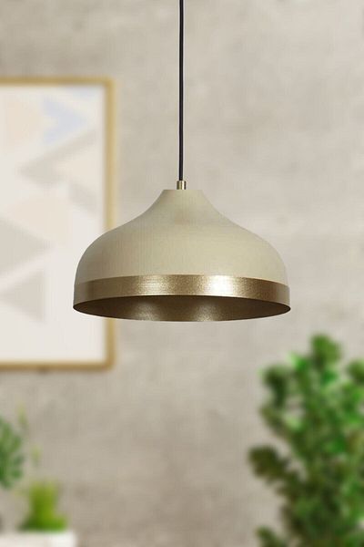 Modavize Nilay Special Living Room - Kitchen and Cafe Design - Cream Metal Single Chandelier
