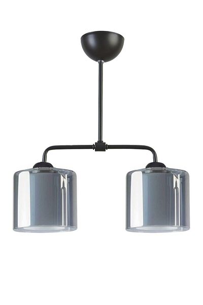 Modavize Star Modern Black Smoked Double Glass 2-Piece Chandelier - Living Room and Bedroom