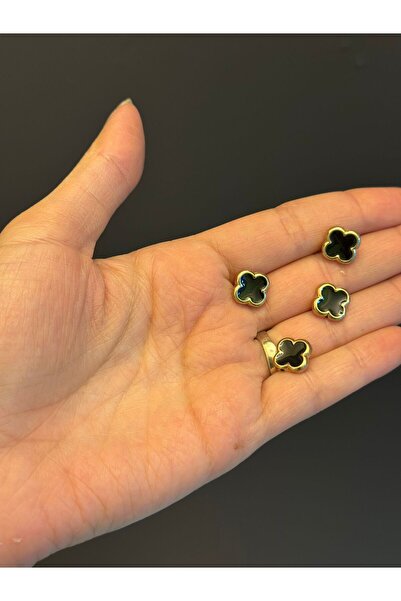 Gönülden Tasarım 4-DELNI SET DUGMIĆA U OBLIKU DROLJE 1 CM CRNI