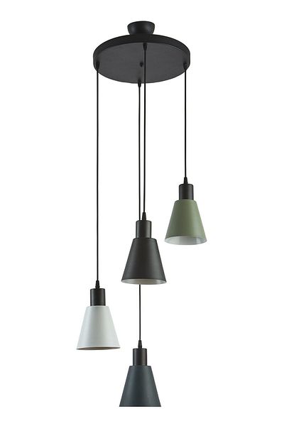 Modavize Pera Modern Cafe Kitchen Living Room 4-Piece Pendant Lamp Chandelier - Black, Anthracite, White, Green