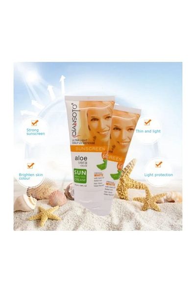 QIANSOTO Kian Soto Aloe Vera Sunscreen Cream for Sensitive Skin SPF 60 100g