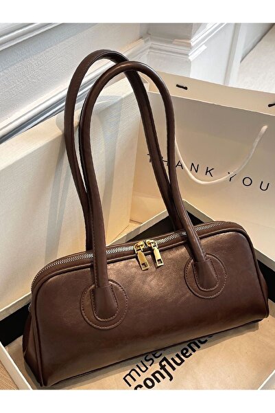 NBİBAGS Mona Acıkahverengi Uzun Saplı Baget El Ve Omuz Kadın Çantası