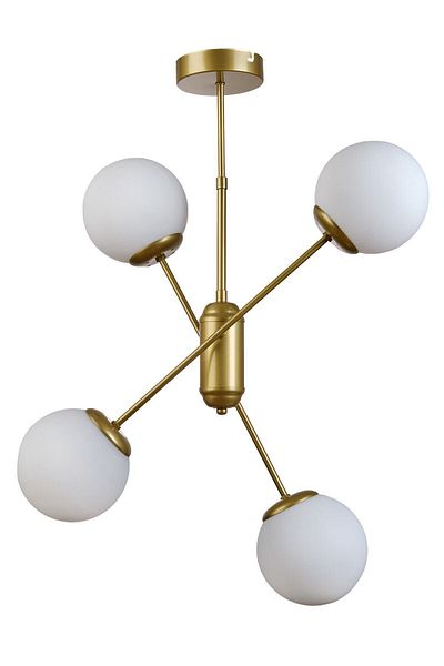 Modavize Fiona Modern Design - 4-Piece White Glass Chandelier Set for Living Room, Kitchen and Bedroom