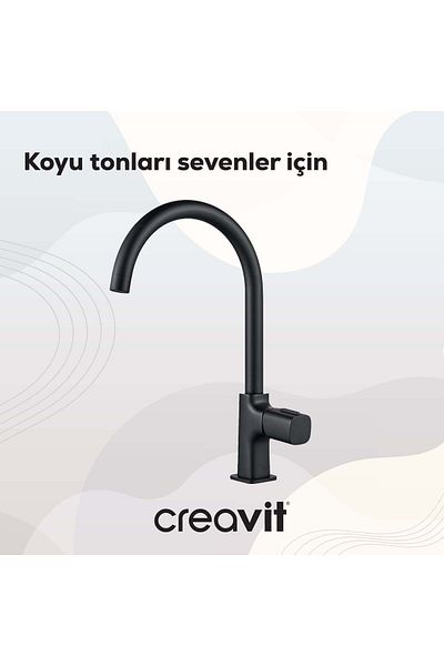 Creavit Alfa Matte - Black Kitchen Fixture