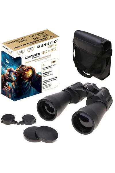 Genetic Binoculars for camping and hiking, 30 x 60, BAK4, HD, carrying bag