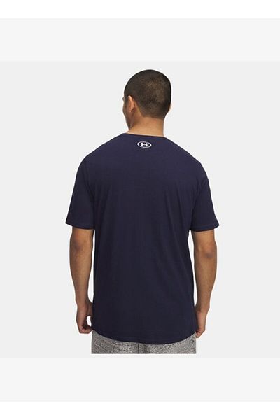 Under Armour Men's Crew Neck Brand Logo Navy Blue T-Shirt 1376830-411