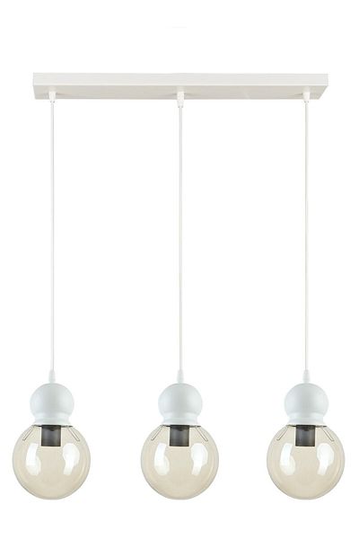 Modavize Rio Modern Design - White Color Honey Glass 3 Row Chandelier Set