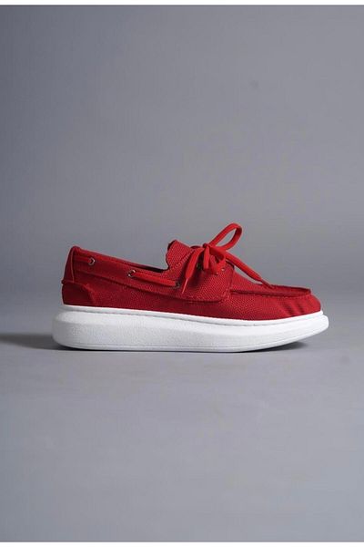 Byshoes Knack High Sole Seasonal Linen Shoes 009 Red