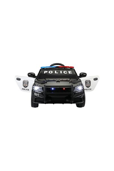 rexa 6V Kids Ride-On Police Car with RC, MP3, Horn, Siren, Flashing Lights & Spring Suspension
