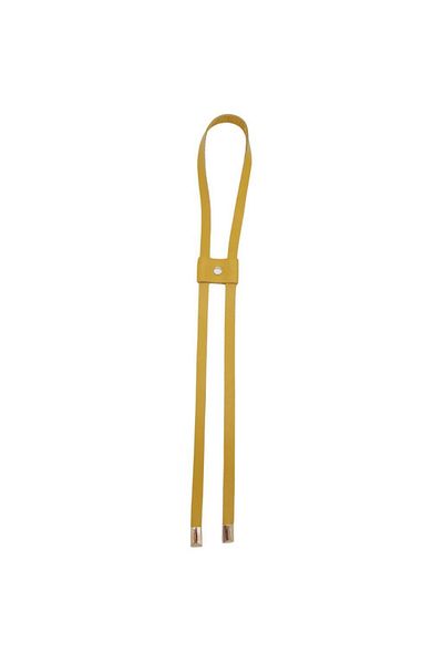 angel çanta aksesuar Light Gold Metal Angel Bag - Genuine Leather, Lemon Milk Colored Drawstring