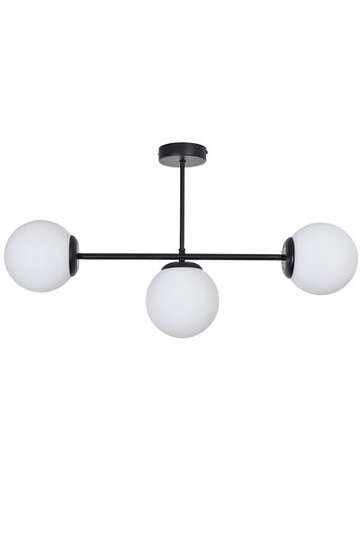 Modavize Roma Modern Design - Living Room Dining Room Kitchen 3-Piece Chandelier Set, Black and White Glass