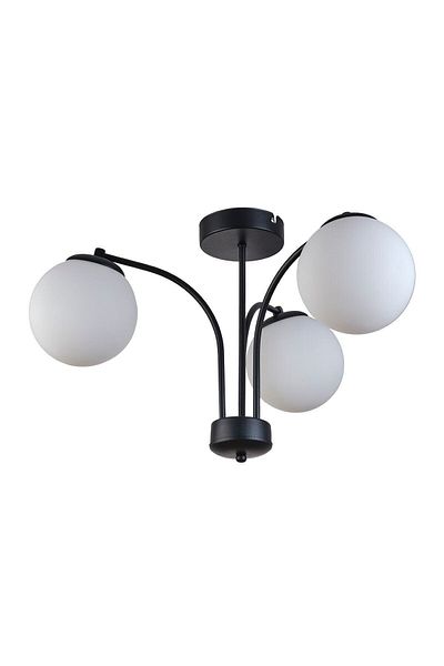 Modavize Lora Modern Design - Black and White Glass 3-Piece Chandelier Bedroom Kitchen Living Room Set