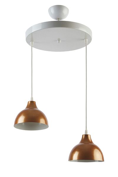 Modavize Kinder White Living Room - Cafe Kitchen Chandelier - Set of 2 Copper Colored