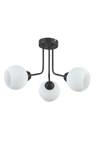 Modavize Modern Rosa Design - Black and White Glass 3-Piece Chandelier Set