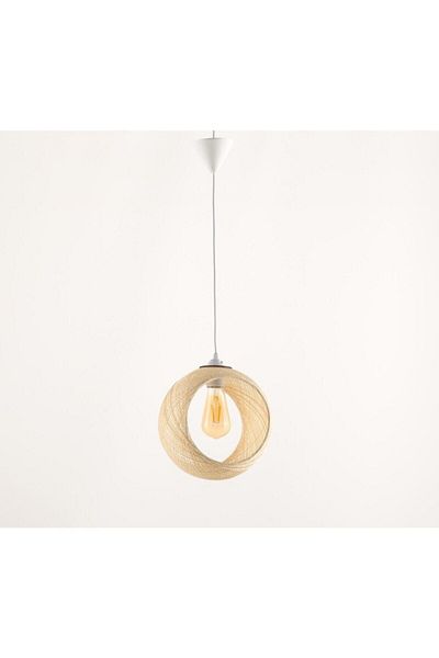 Modavize Ring Living Room - Wicker Knitted Single Pendant Lamp Chandelier for Kitchen and Cafe