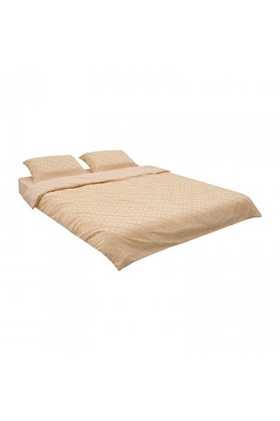 Heinner Care Double bed linen with Tuffata embroidery, microfiber, 200x220 cm, Cream