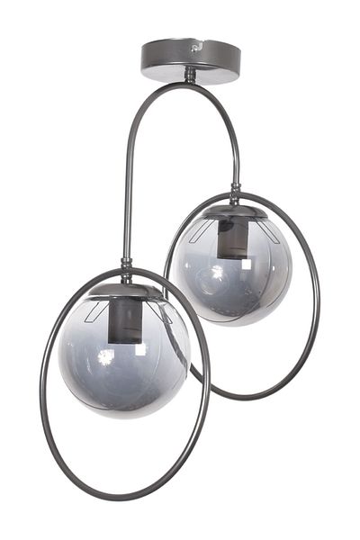Modavize Simon Modern Living Room - Gray Smoke Glass 2-Piece Chandelier - Kitchen and Bedroom - Hall