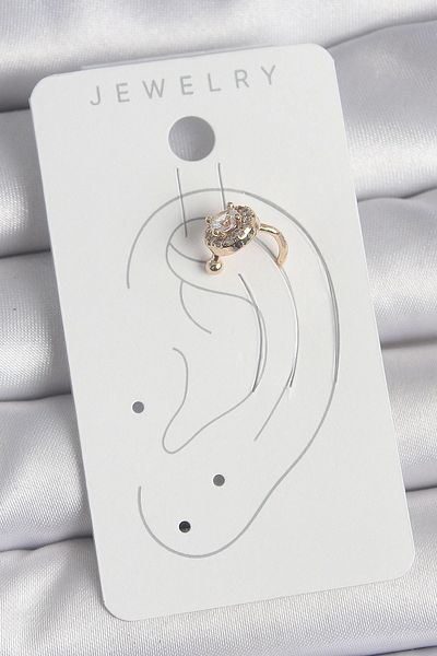 Clariss Brass Gold Color Zircon Stone Women's Cartilage Earrings