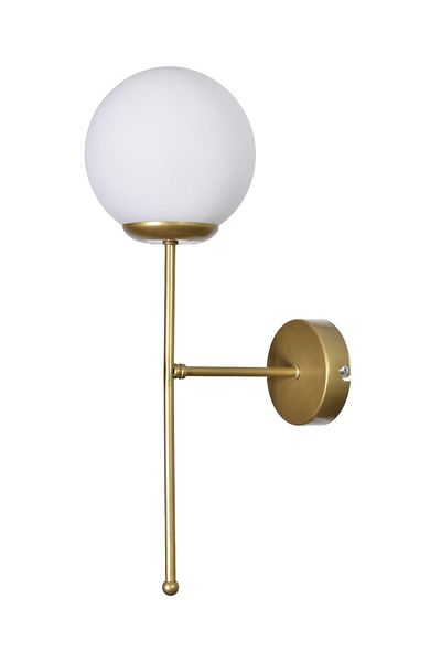 Modavize Atina Special Living Room - Gold Colored Cafe Design - White Glass Body Wall Sconce