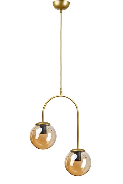 Modavize Janin Modern Living Room - 2-Piece Chandelier Kitchen and Bedroom Pendant Lamp Antique Body Honey Glass