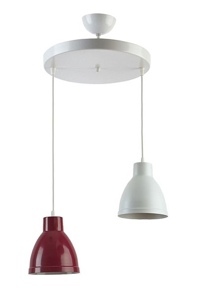Modavize Enzo Special Design - Modern Decorative 2-Piece Pendant Chandelier, Burgundy and White Colors